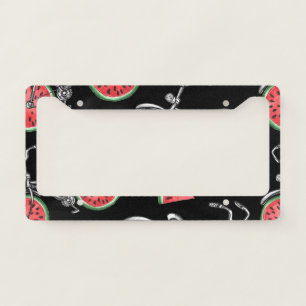 Watermelon wheel bicycles, summer pattern. license plate frame