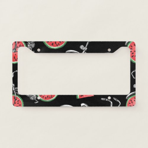 Watermelon wheel bicycles summer pattern license plate frame