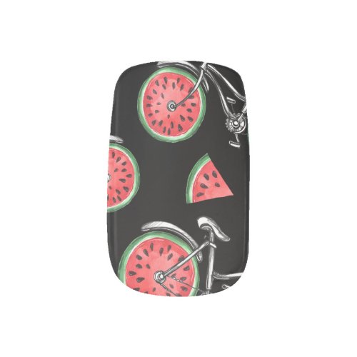 Watermelon wheel bicycles summer pattern minx nail art