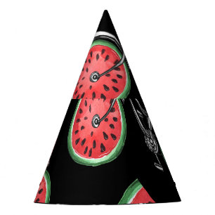 Watermelon wheel bicycles, summer pattern. party hat
