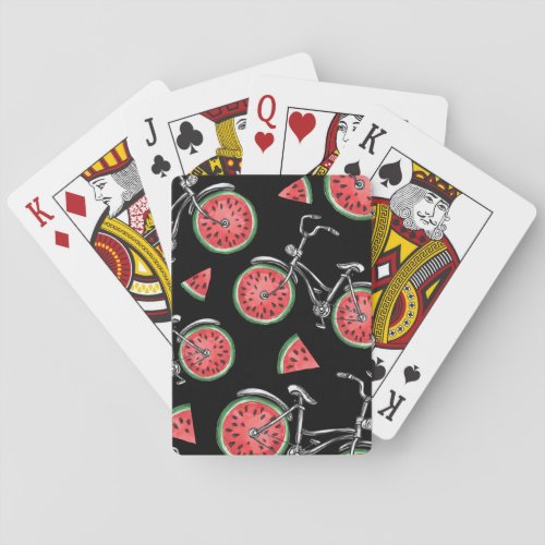 Watermelon wheel bicycles summer pattern playing cards