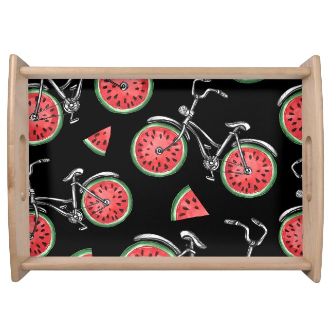 Watermelon wheel bicycles, summer pattern. serving tray (Front)