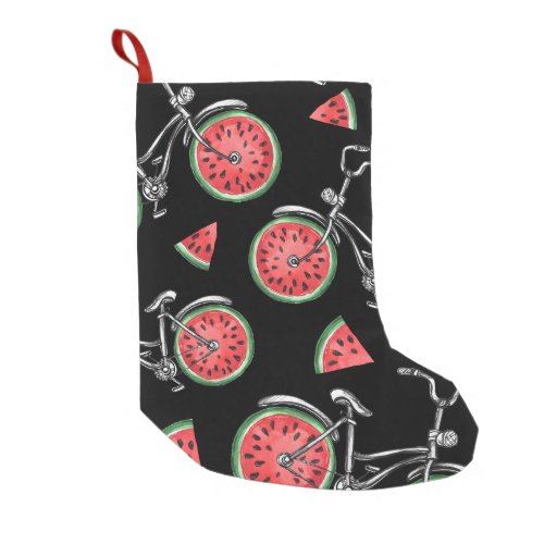 Watermelon wheel bicycles summer pattern small christmas stocking