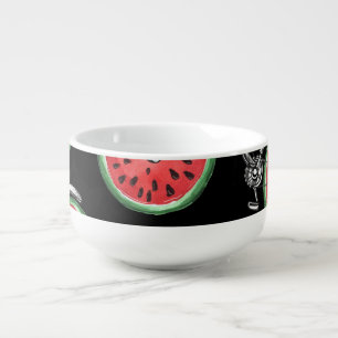 Watermelon wheel bicycles, summer pattern. soup mug