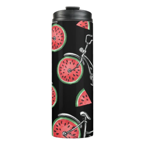 Watermelon wheel bicycles summer pattern thermal tumbler