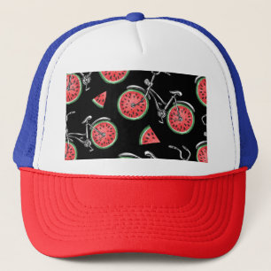 Watermelon wheel bicycles, summer pattern. trucker hat