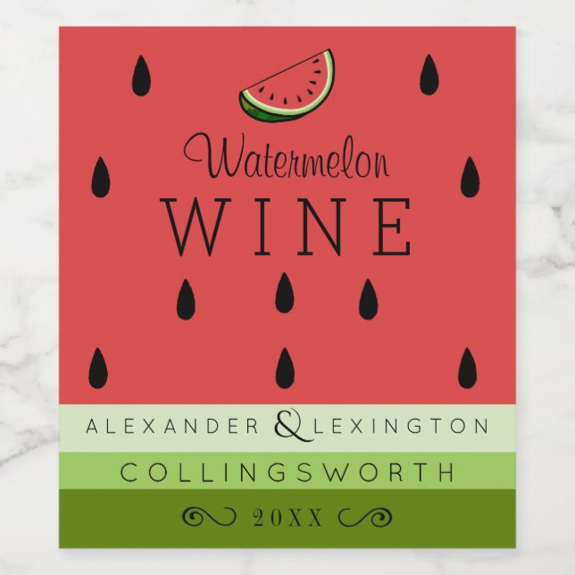 Watermelon Wine Label (Single Label)