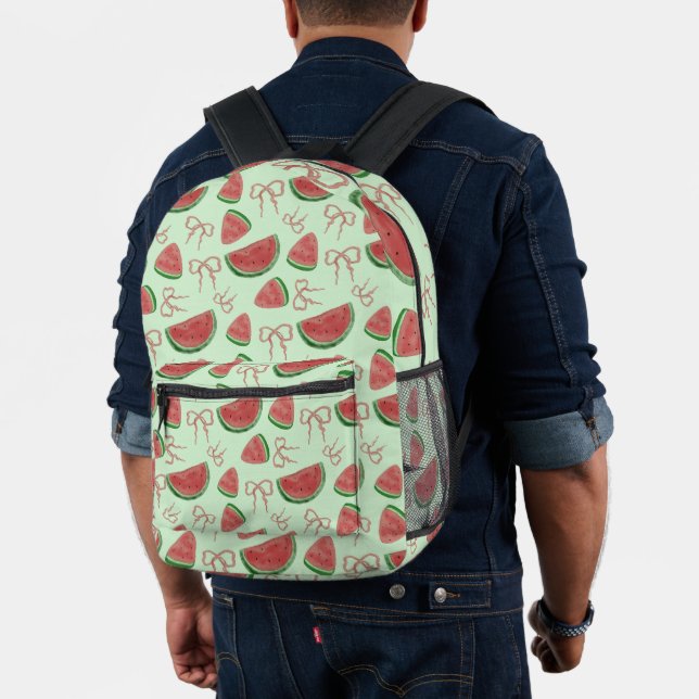Watermelon with Bow Printed Backpack (Insitu (Model))