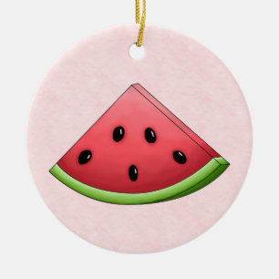 Watermelon with Pink Background Ornament