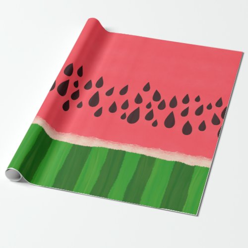 Watermelon with Seeds Pattern Wrapping Paper