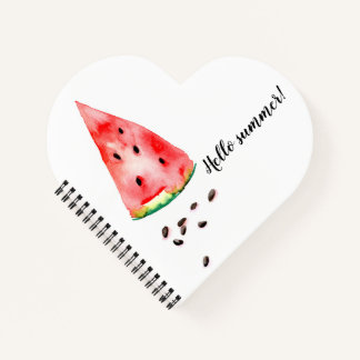 Watermelon with seeds trendy watercolour design. notebook