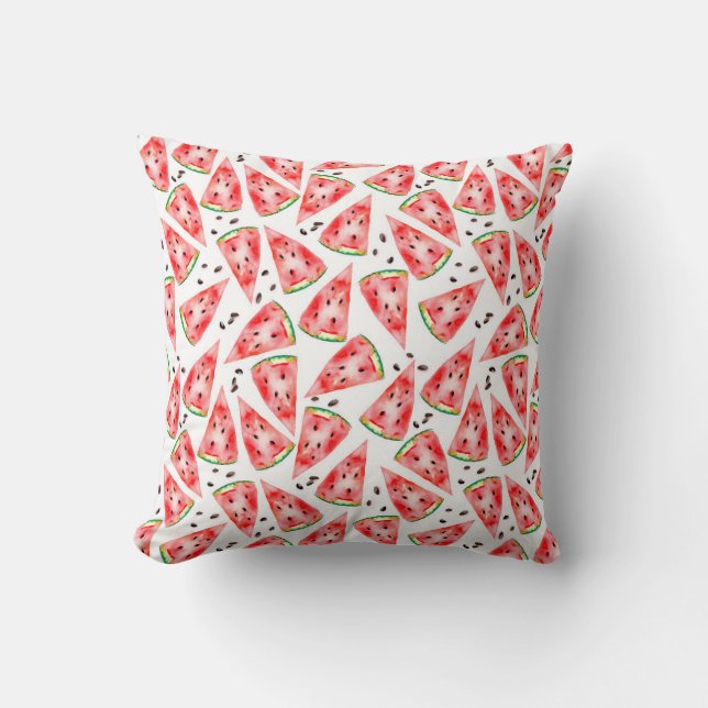 Watermelon with seeds trendy watercolour design. throw pillow (Front)
