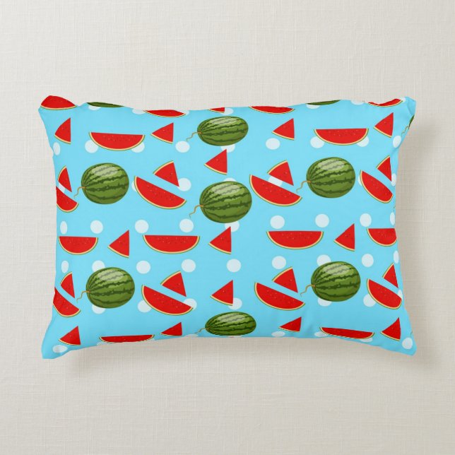 watermelon With Slice Decorative Pillow (Front)