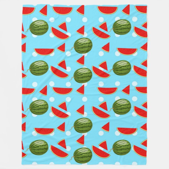 Watermelon With Slice Fleece Blanket (Front)