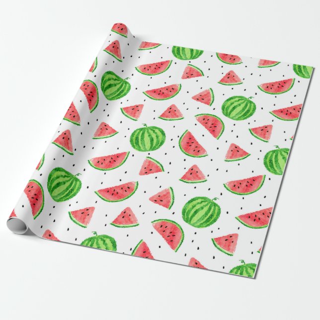 Watermelon Wrapping Paper - Red (Unrolled)