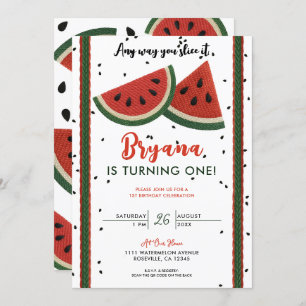 Watermelon Yarn Any Way You Slice it 1st Birthday Invitation