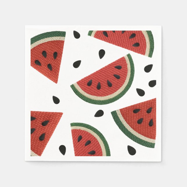 Watermelon Yarn Any Way You Slice it Party  Napkins (Front)