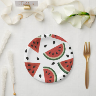 Watermelon Yarn Any Way You Slice it Party Paper Plates