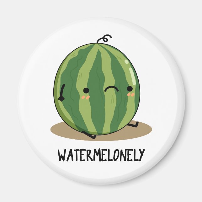 Watermelonely Funny Watermelon Fruit Pun  Magnet (Front)