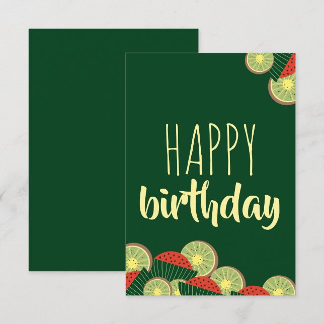 Watermelons and kiwis happy birthday card (Front/Back)