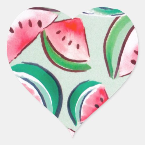 watermelons heart sticker