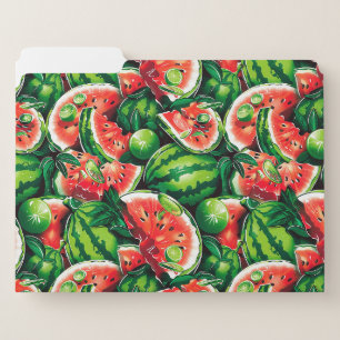 Watermelons, lime, watermelon leaves, small lime f file folder