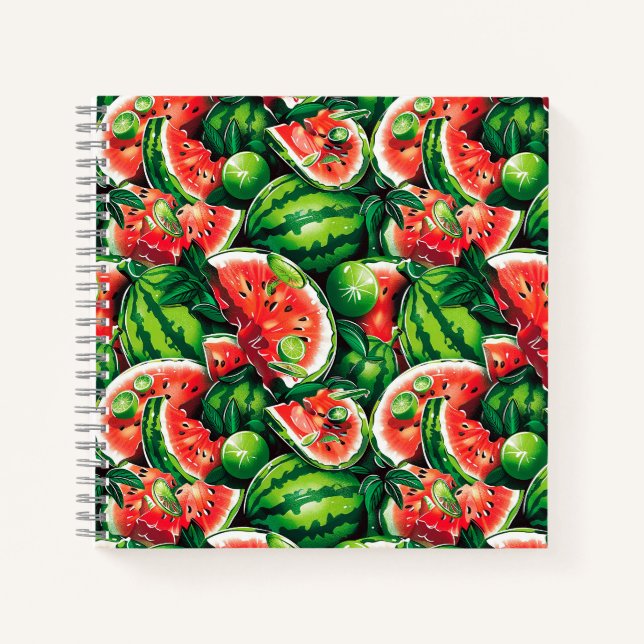 Watermelons, lime, watermelon leaves, small lime f notebook (Front)