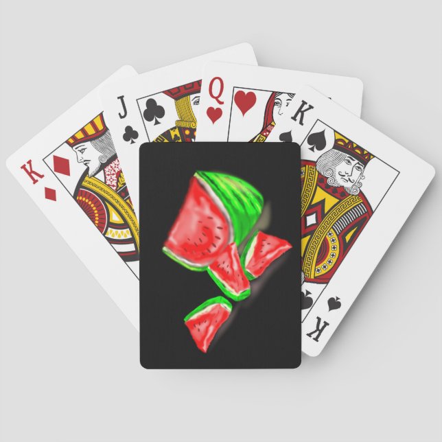 Watermelons Playing Cards with Custom Colors (Back)