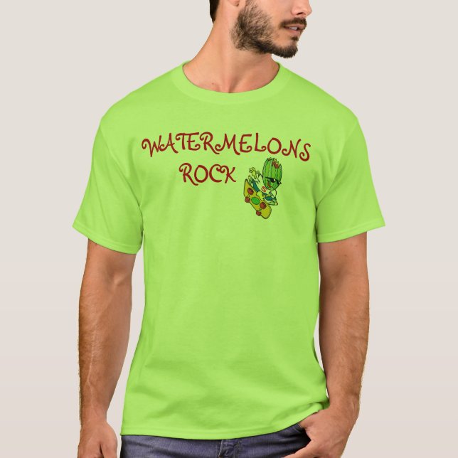 "Watermelons Rock" Fruit Novelty Shirt (Front)
