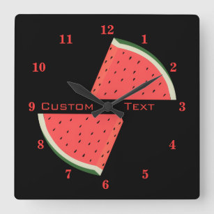 Watermelons Wall Clock with Your Text and Colors