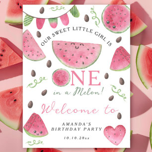 Watermelons Welcome 1st Birthday Party Poster