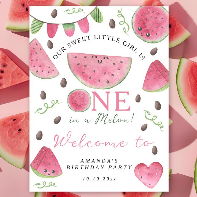 Watermelons Welcome 1st Birthday Party  Poster (Creator Uploaded)