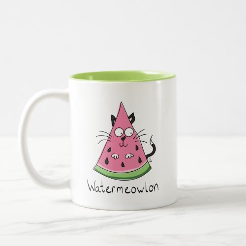Watermeowlon Watermelon Cat Funny Coffee Mug
