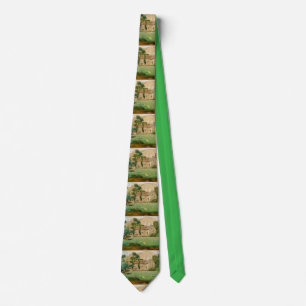 Watermill at the Foot of a Mountain Neck Tie