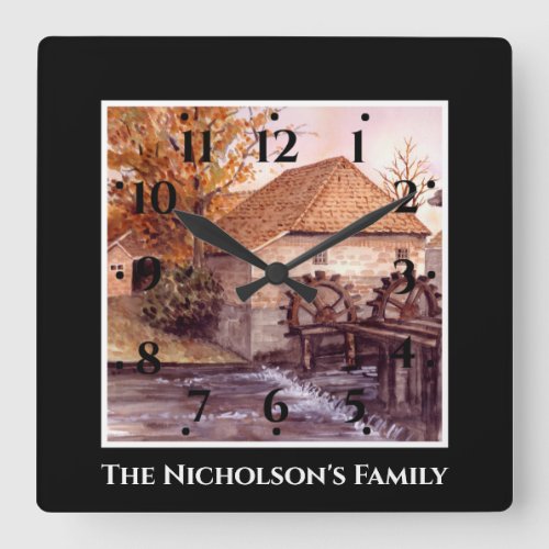 Watermill Oostendorper Molen The Netherlands Square Wall Clock