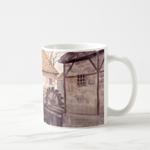 Watermill Watercolor Painting by Farida Greenfield Coffee Mug