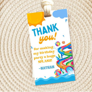 Waterpark Birthday Thank You Tag