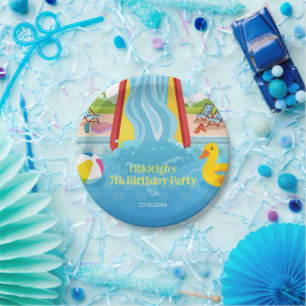 Waterpark Slide Child's Birthday Party Paper Plates