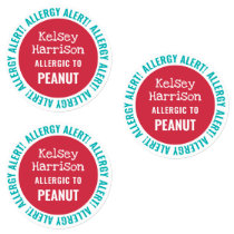 Waterproof Allergy Alert Customized Kids Daycare Labels