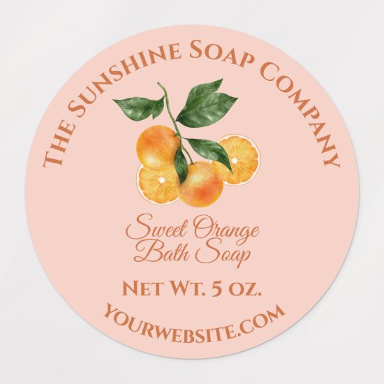 Waterproof Bath and Body Product Label - Orange
