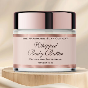 Waterproof Body Butter Rose Gold Foil Jar Label