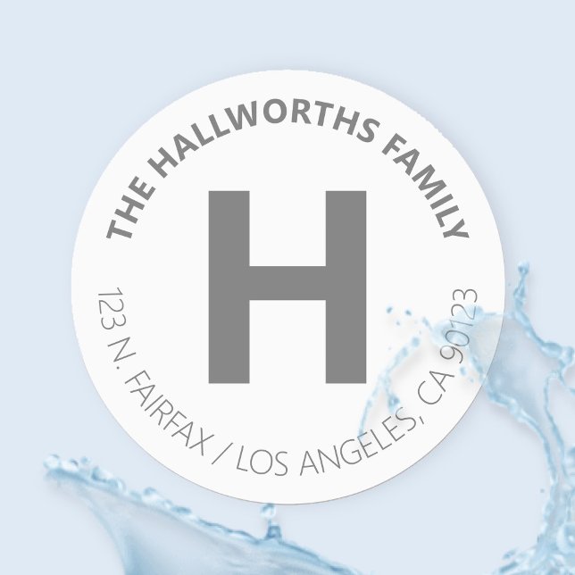 Waterproof Bold Modern White & Grey Labels (Creator Uploaded)