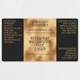 waterproof cosmetics soap label - black and gold