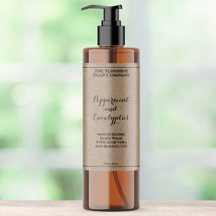 Waterproof curly font kraft cosmetics bottle label