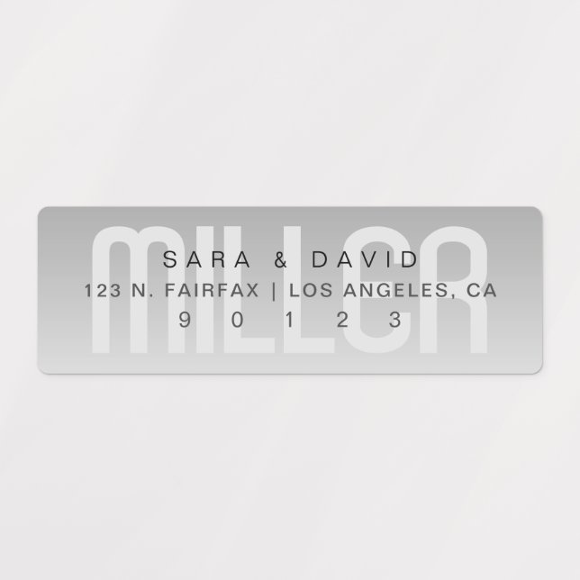 Waterproof Fading Grey Ombre Address Labels (Design 1)