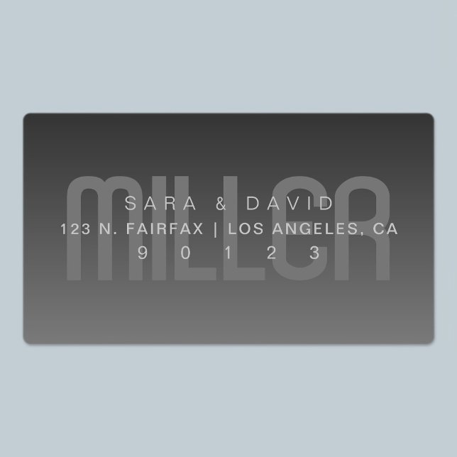 Waterproof Fading Very Dark Grey Ombre Address Labels (Creator Uploaded)