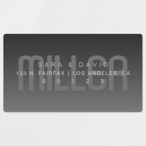 Waterproof Fading Very Dark Grey Ombre Address Labels