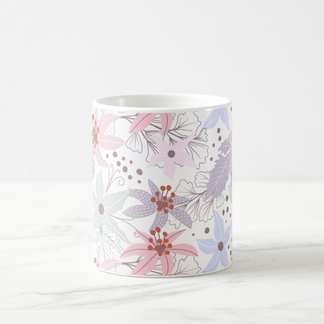 Waterproof Flowers: A Symphony of Petals on a Mug (Center)