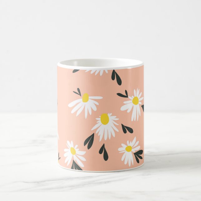 Waterproof Flowers: Delicate Petals, Bold Design Coffee Mug (Center)