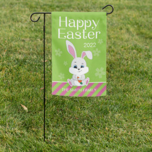 Waterproof Happy Easter Bunny (blue-green) Flag